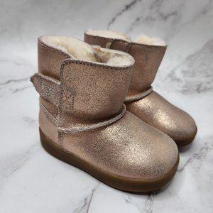 UGG Pink Shimmer Soft Fur Lined Toddler Girls Boots 4/5